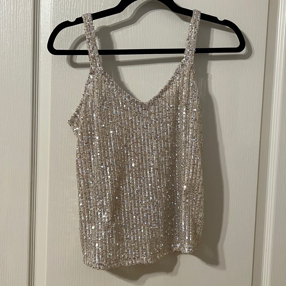 Silver sequin top from altar’d state. Perfect for holiday parties.